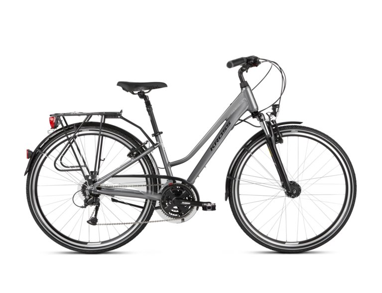 rower Kross 4.0 to wygodny rower trekkingowy w kolorze szarym w sklepie rowerowym