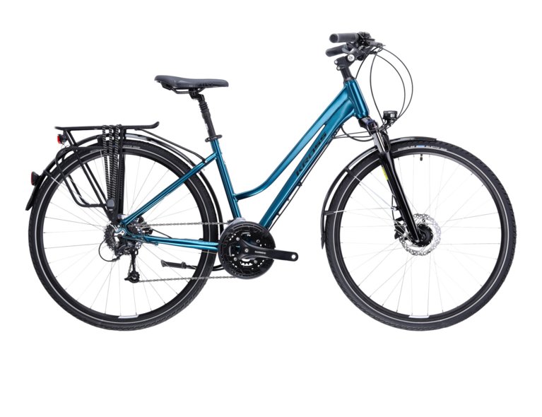rower kross trans 8.0 to wygodny rower trekkingowy w kolorze niebieskim