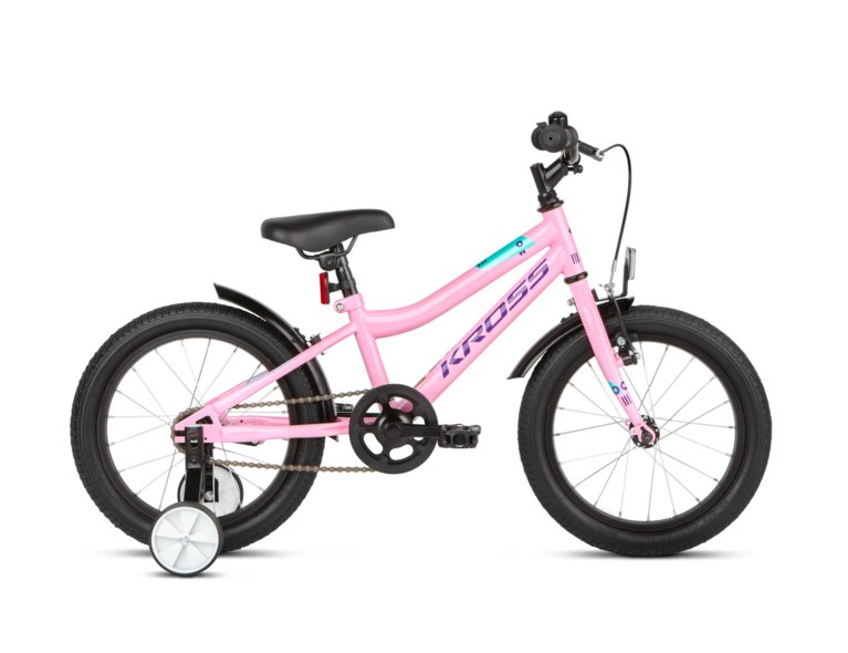 śliczny, różowy rowerek z bocznymi kółkami dla dziewczynki 4-6 lat